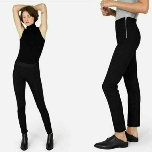 Everlane The Stretch Ponte Skinny Pants Side Zip Charcoal Grey Size XS - Picture 1 of 10